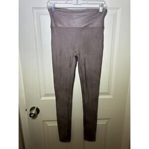 Spanx Women's Faux Leather Leggings Grayish brown size Large